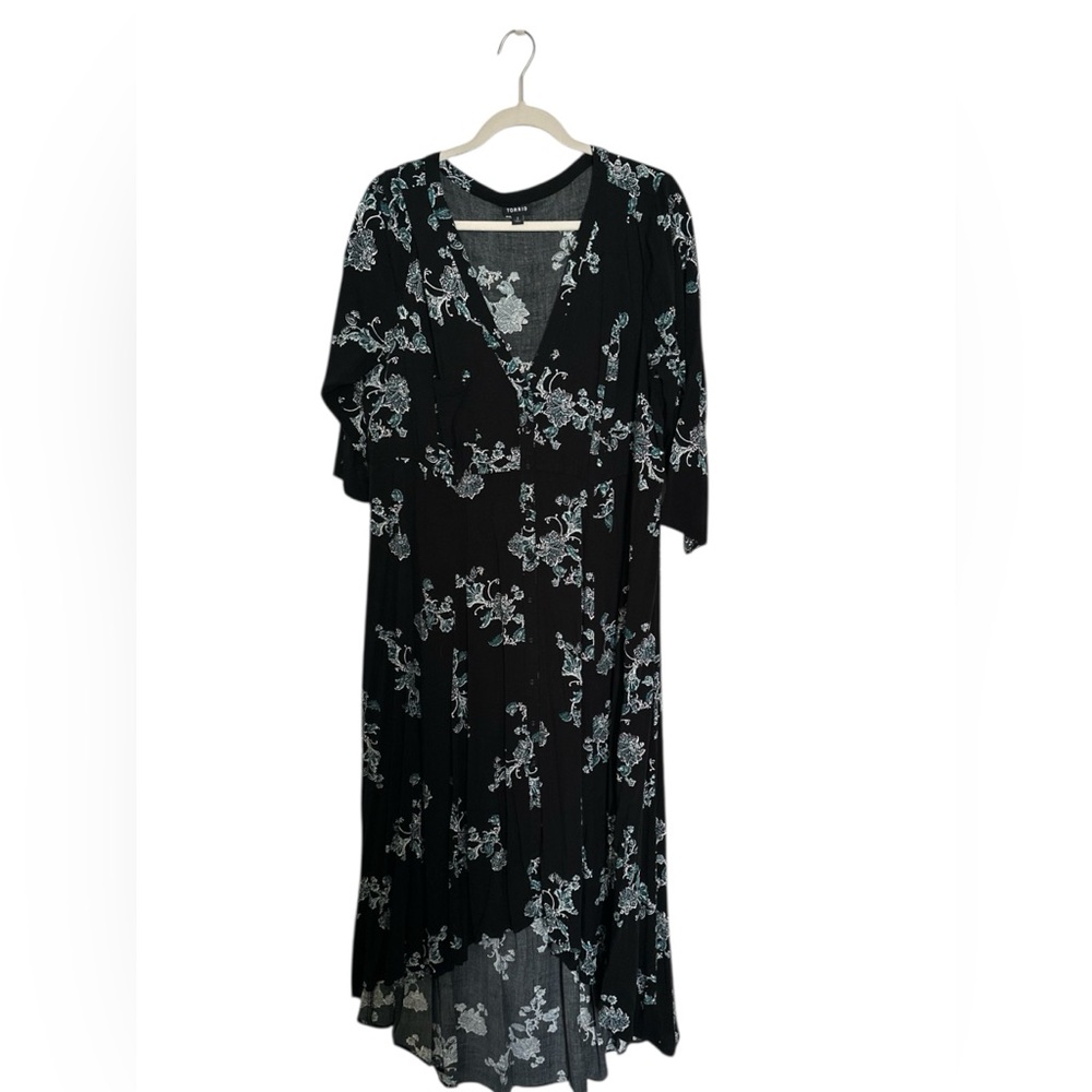 Torrid Black and Teal Floral Dress